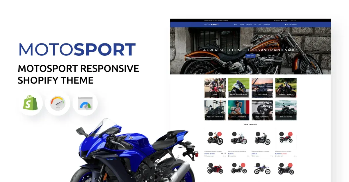 Motosport Responsive eCommerce Shopify Theme screenshot