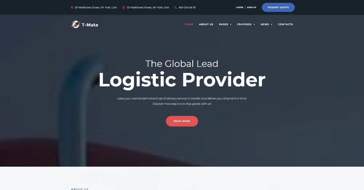Transportation Services Responsive WordPress theme screenshot