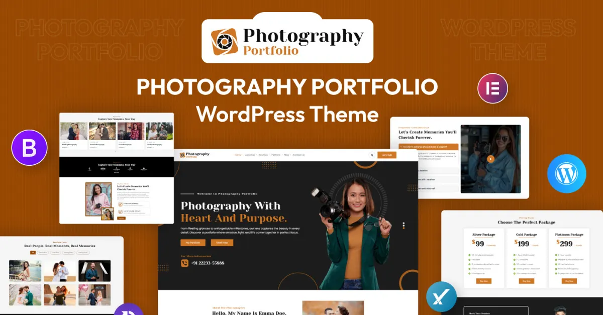 Photography Portfolio Elementor WordPress Theme screenshot
