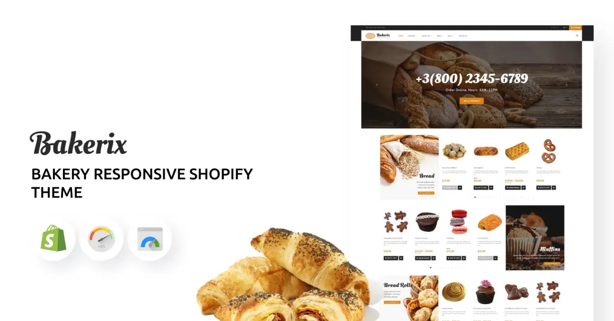 Bakery Responsive Online Store Shopify Theme screenshot