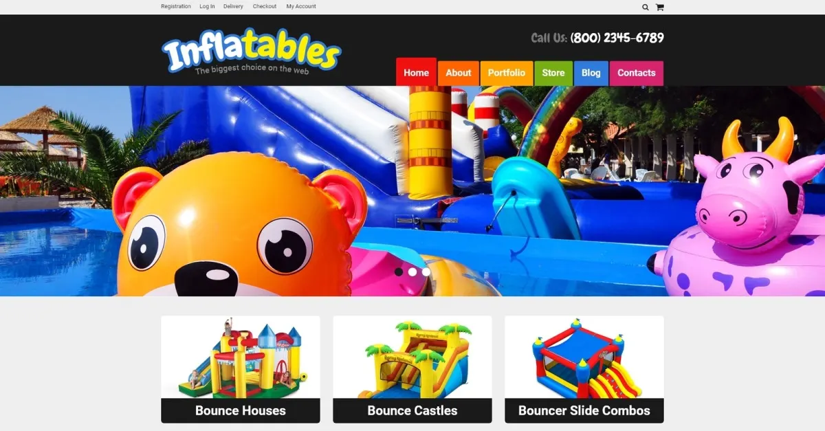 Free Trampolines Bouncers Store WooCommerce Theme screenshot