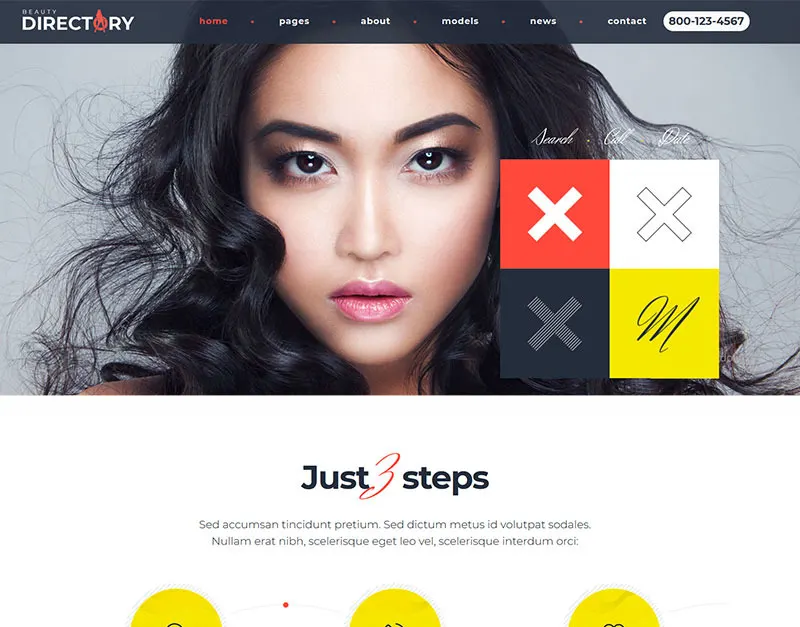 Beauty Models Directory WordPress Theme screenshot