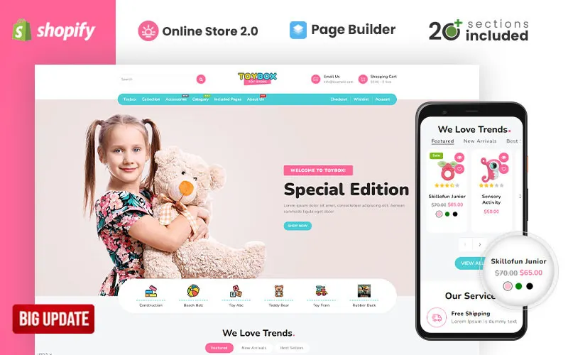 Toybox Clothing & Toys Store Shopify OS 2.0 Theme screenshot