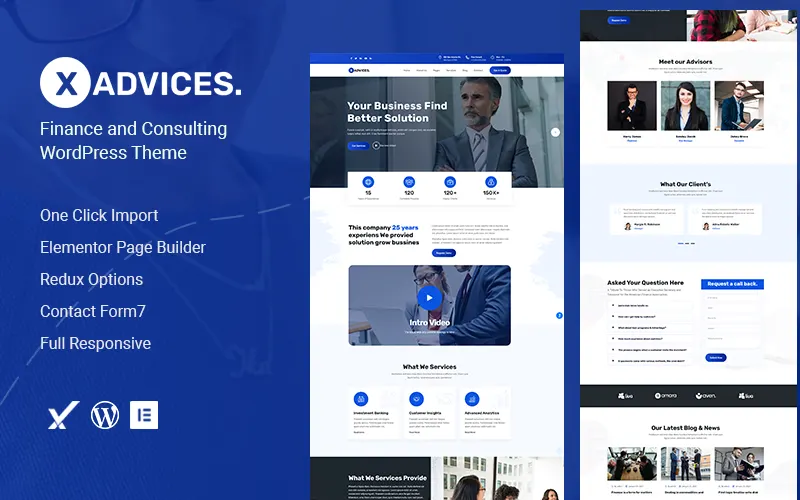 Xadvices – Finance and Consulting WordPress Theme screenshot