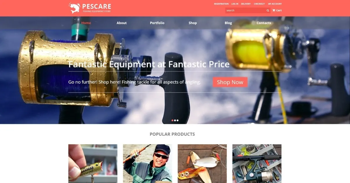 Free Fishing Gear WooCommerce Theme screenshot