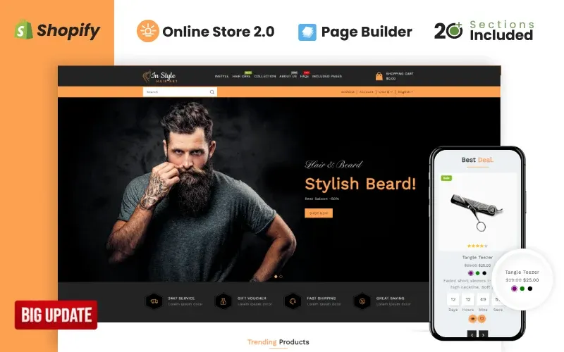 Instyle Hair Art Store Shopify Theme screenshot