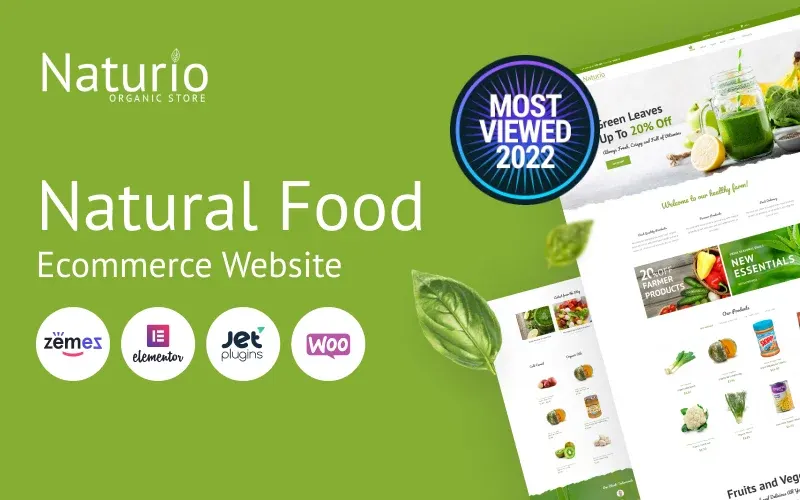 Naturio Food Store Template Elementor WooCommerce Theme screenshot